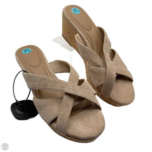 Sandals Heels Wedge By Giani Bernini In Cream, Size: 7.5