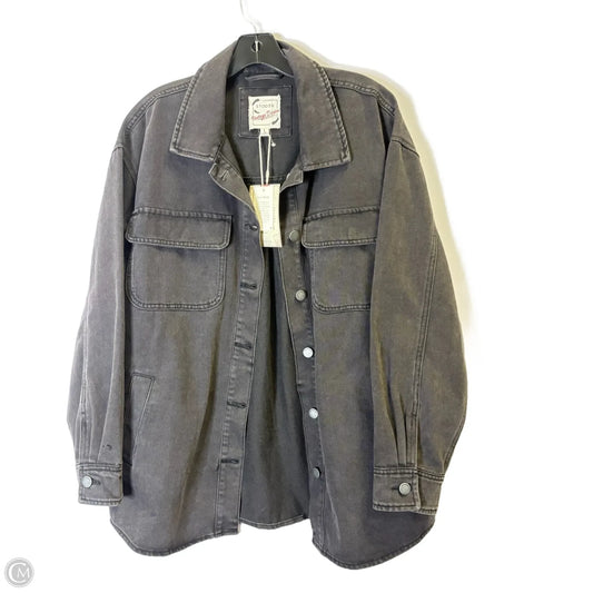 Jacket Denim By Clothes Mentor In Black Denim, Size: L