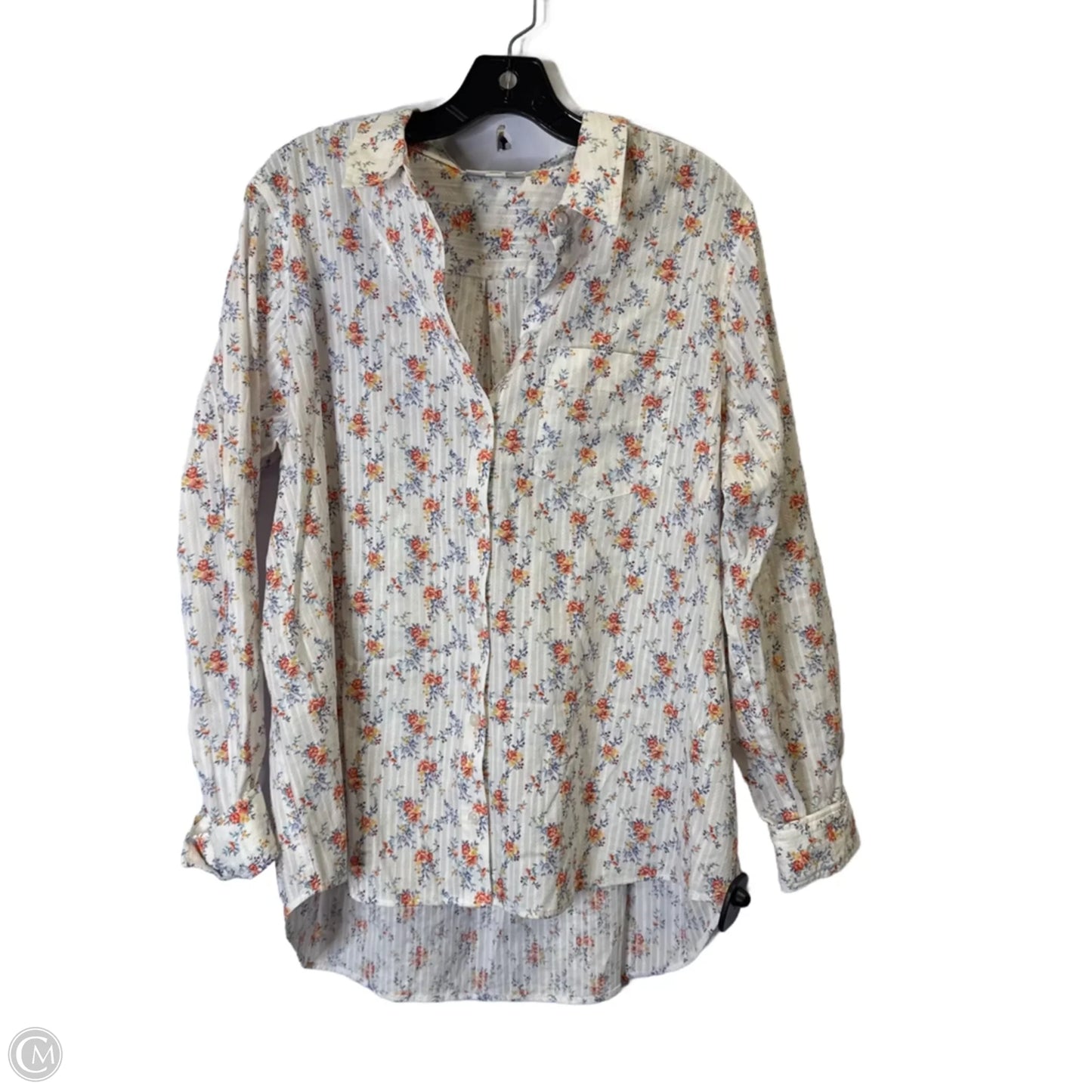 Top Long Sleeve Basic By On 34th In Floral Print, Size: Xl