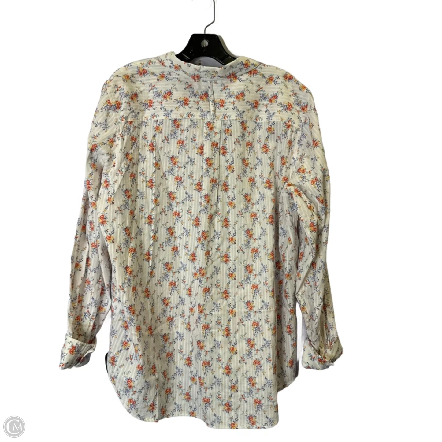 Top Long Sleeve Basic By On 34th In Floral Print, Size: Xl