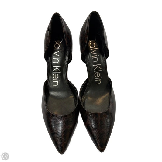 Shoes Heels Stiletto By Calvin Klein In Animal Print, Size: 9.5