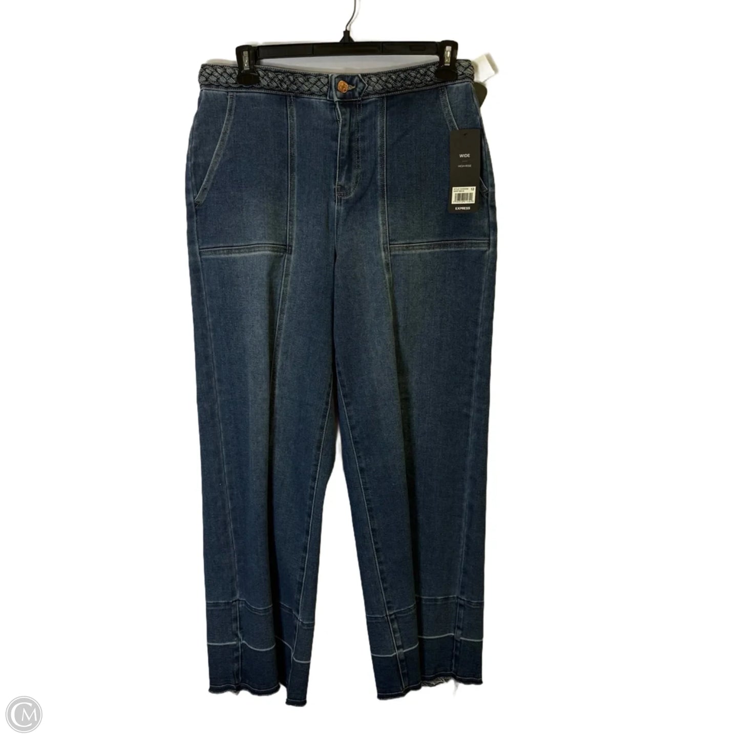 Jeans Wide Leg By Express In Blue Denim, Size: 12