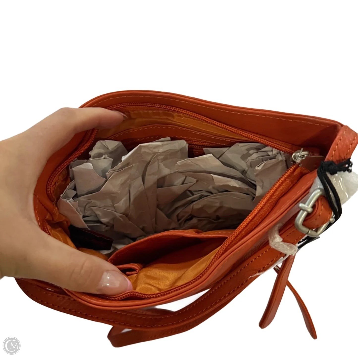 Handbag Leather By Clothes Mentor, Size: Medium