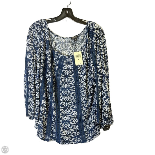 Top Long Sleeve By Lucky Brand In Blue, Size: M
