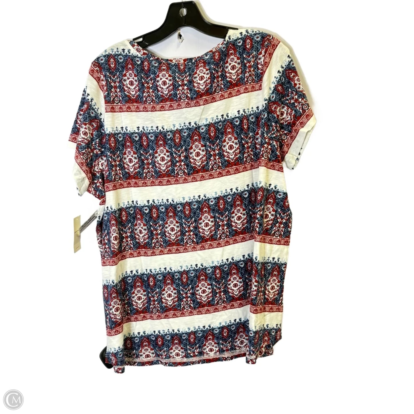 Top Short Sleeve Basic By Lucky Brand In Red & White, Size: 2x