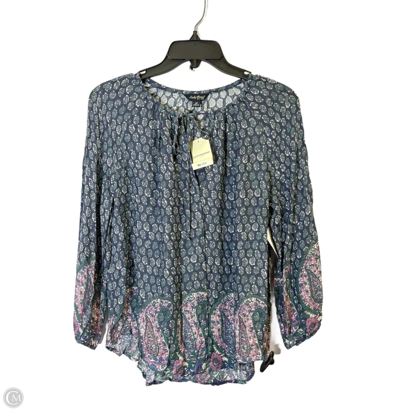 Top Long Sleeve By Lucky Brand In Blue, Size: M