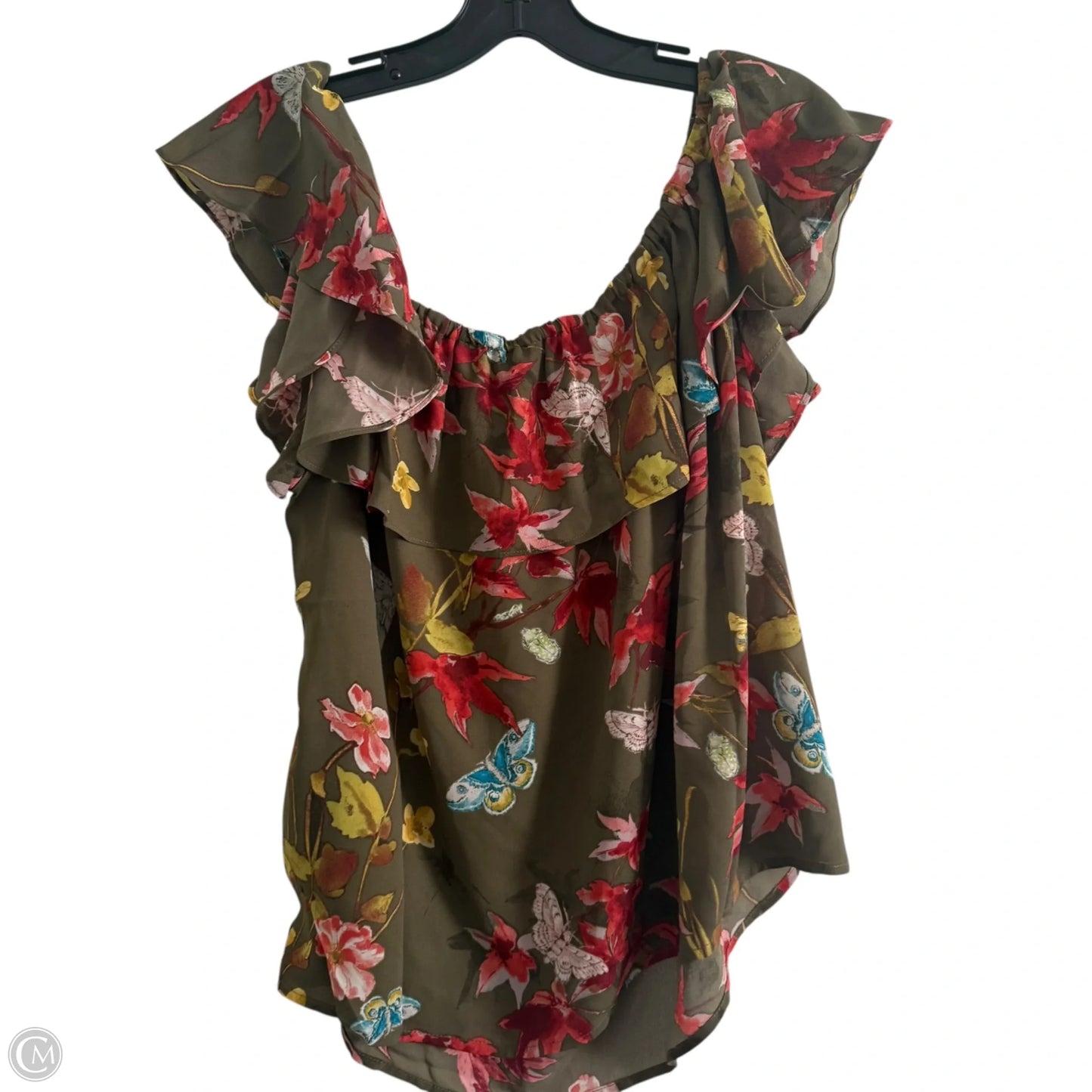 Top Sleeveless By Maeve In Green, Size: L