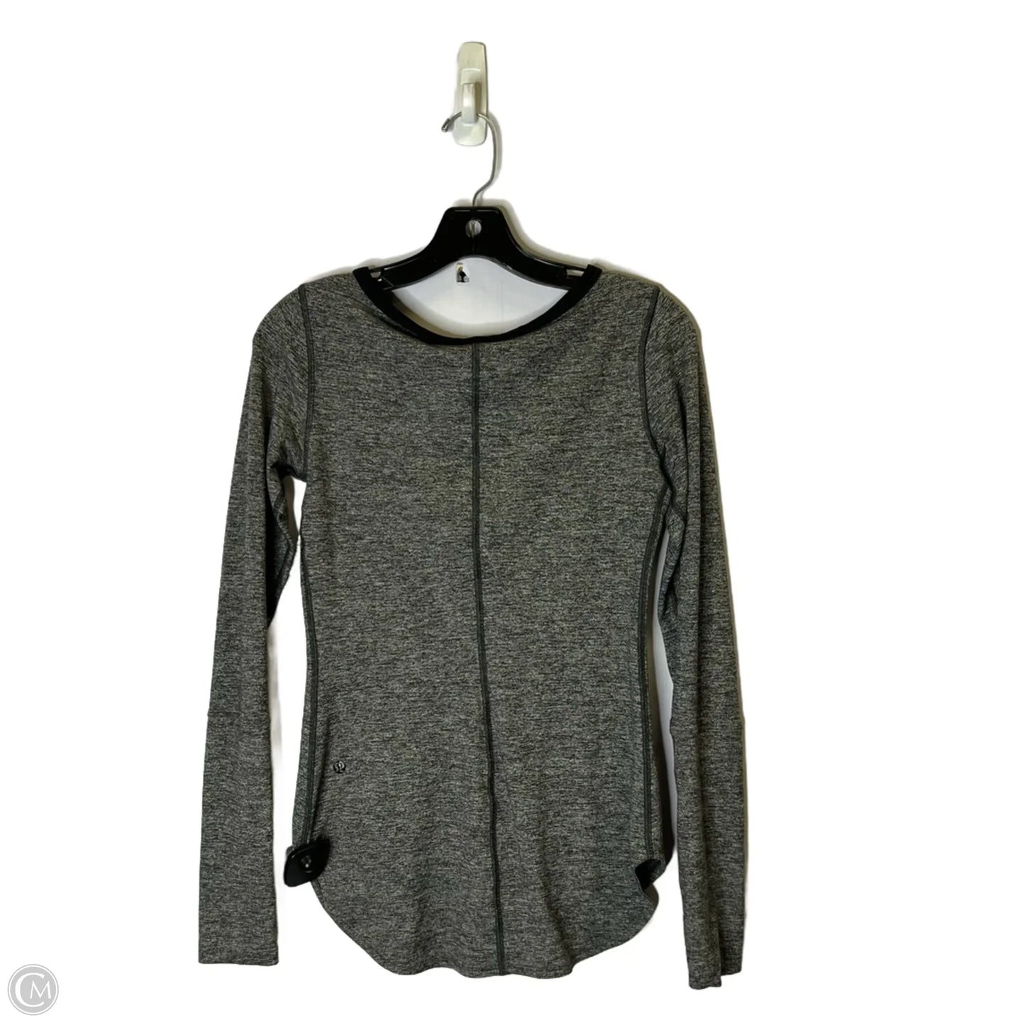 Athletic Top Long Sleeve Collar By Lululemon In Grey, Size: S