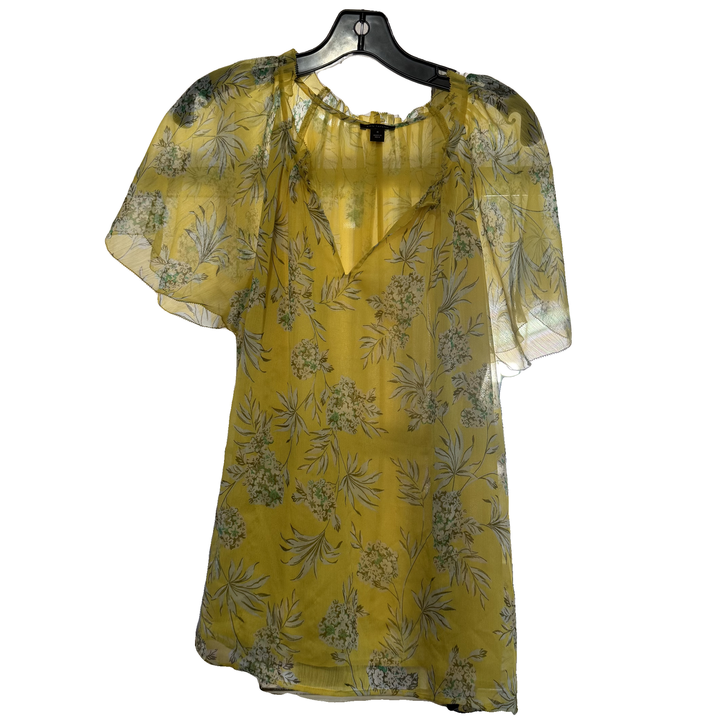 Top Short Sleeve By Ann Taylor In Yellow, Size: M