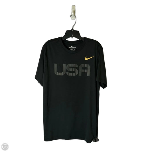 Athletic Top Short Sleeve By Nike Apparel In Black, Size: M