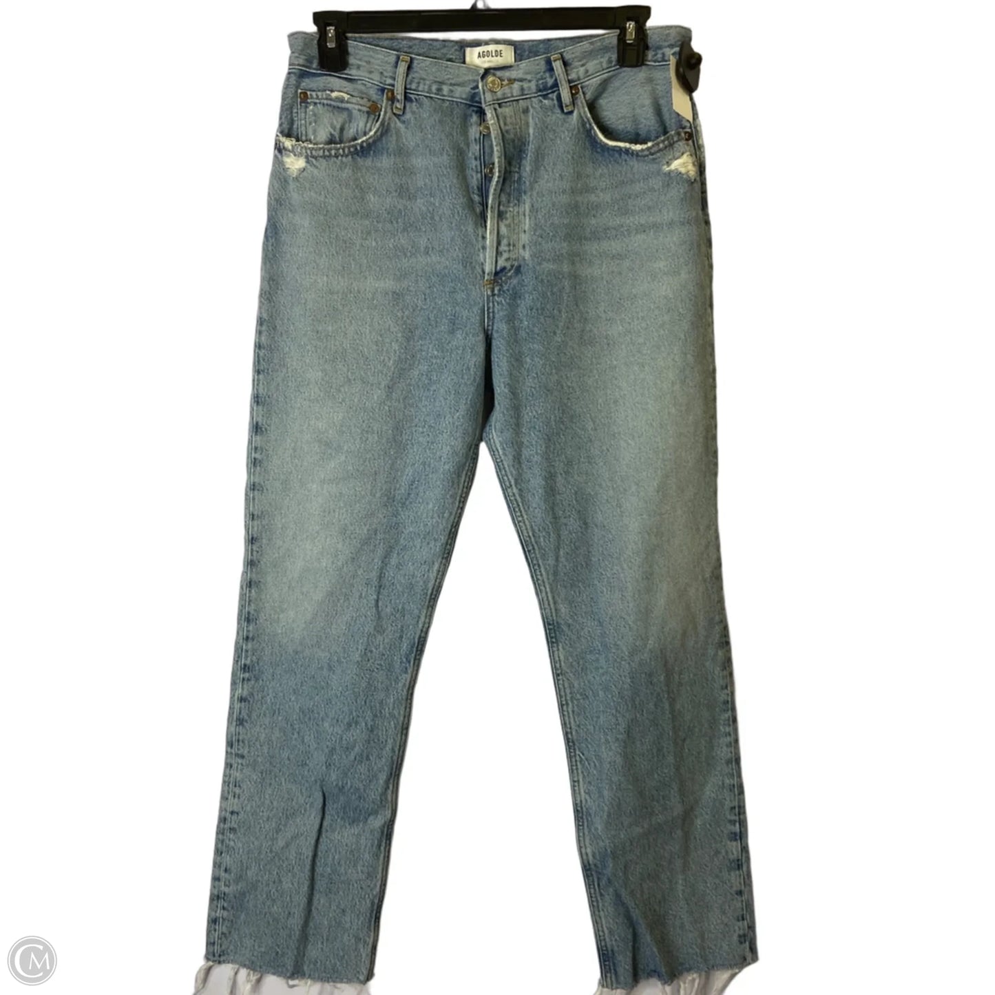 Jeans Straight By Agolde In Blue Denim, Size: 10