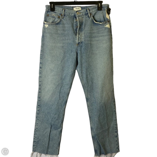 Jeans Straight By Agolde In Blue Denim, Size: 10