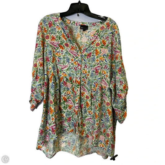Top Short Sleeve By Clothes Mentor In Floral Print, Size: 2x
