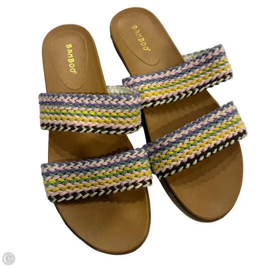 Sandals Flats By Bamboo In Multi-colored, Size: 8.5