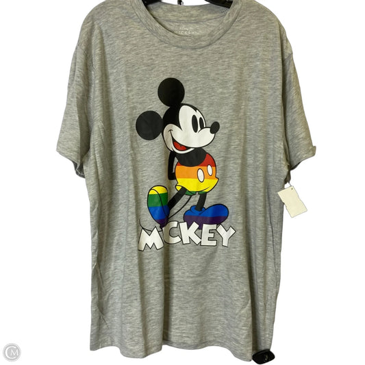 Top Short Sleeve Basic By Disney In Grey, Size: Xxl