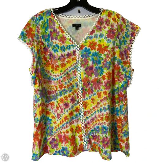 Top Sleeveless By Talbots In Floral Print, Size: Xlp