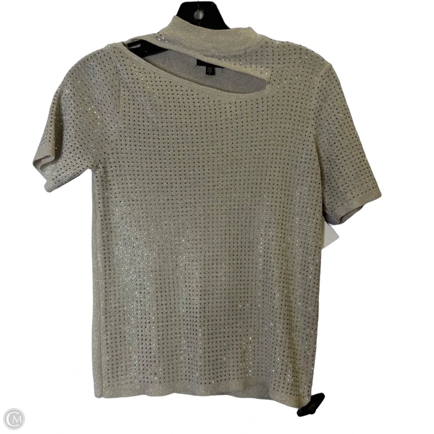 Top Short Sleeve By Ontwelfth In Silver, Size: S