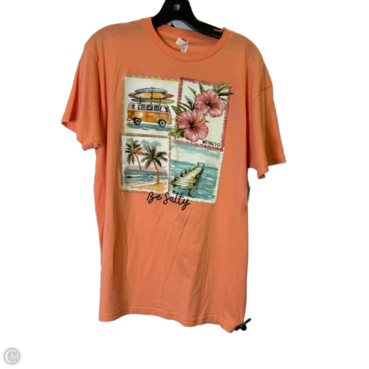 Top Short Sleeve Basic By Clothes Mentor In Orange, Size: L