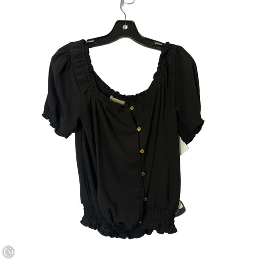 Blouse Short Sleeve By Cmc In Black, Size: M