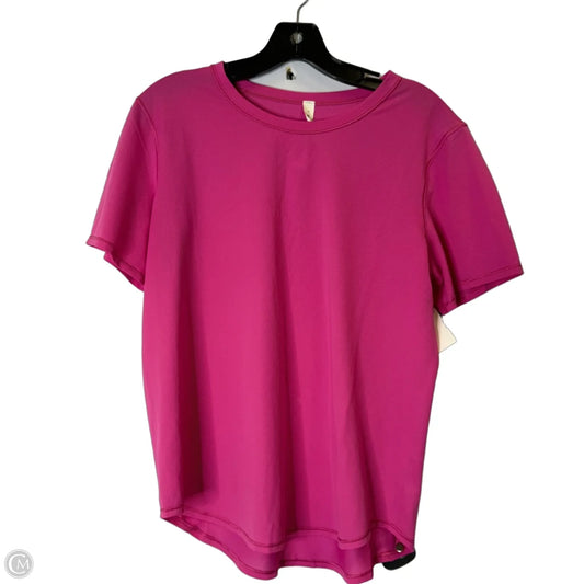 Athletic Top Short Sleeve By Lululemon In Pink, Size: 10