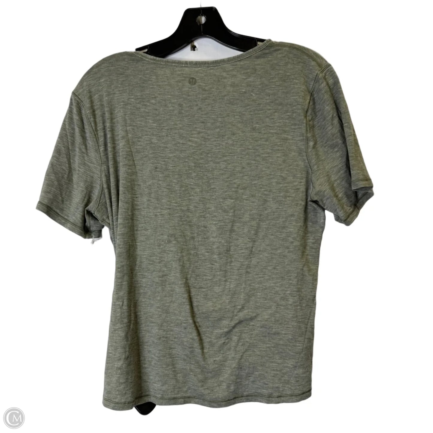 Athletic Top Short Sleeve By Lululemon In Grey, Size: M