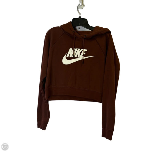 Athletic Sweatshirt Hoodie By Nike Apparel In Brown, Size: M