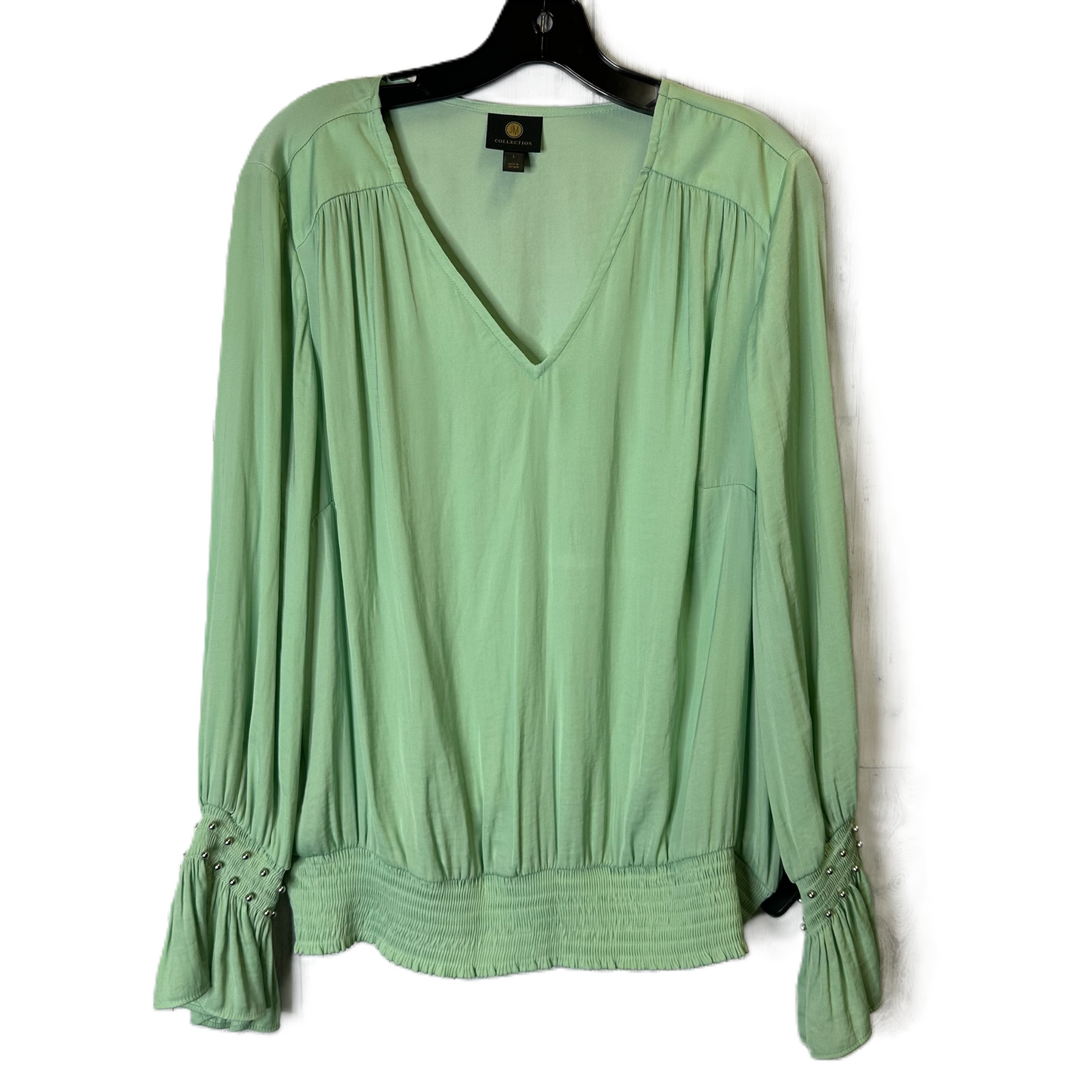 Top Long Sleeve By Jm Collections In Green, Size: L