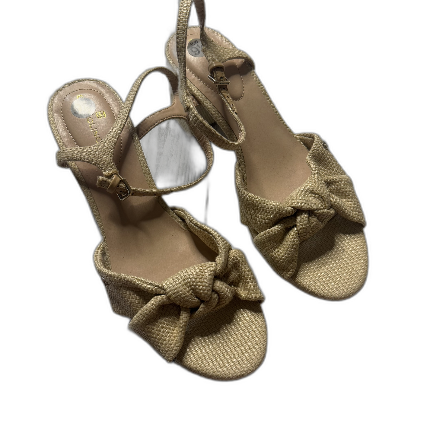 Sandals Heels Block By Bandolino In Cream, Size: 9.5