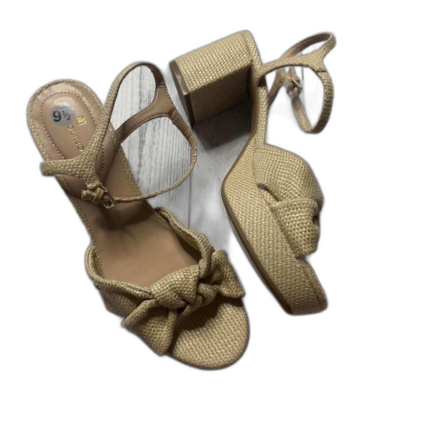 Sandals Heels Block By Bandolino In Cream, Size: 9.5