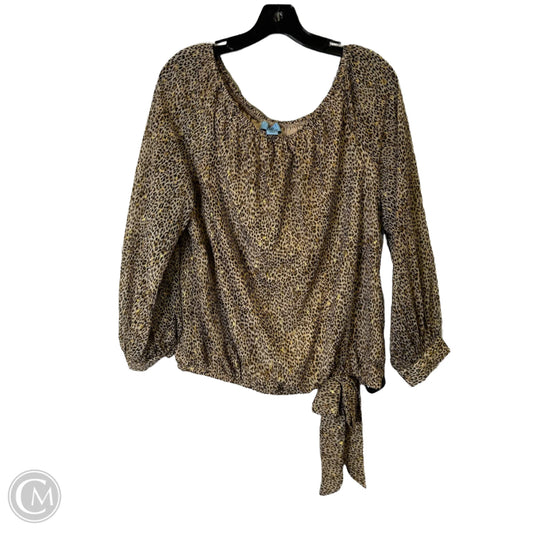 Top Long Sleeve By Cece In Animal Print, Size: L