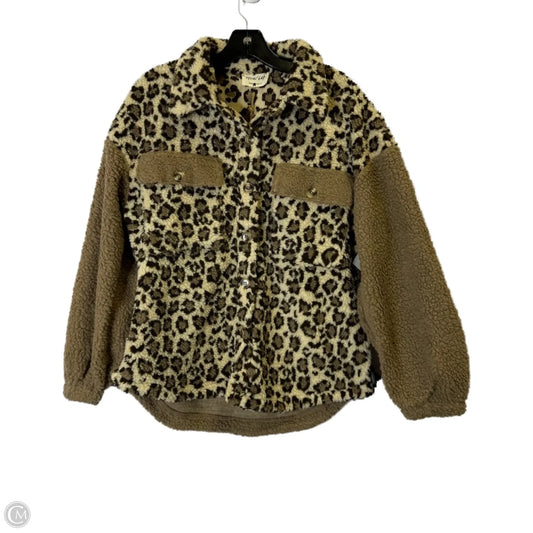 Jacket Faux Fur & Sherpa By Clothes Mentor In Brown, Size: S