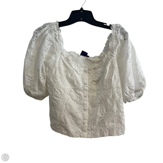 Top Short Sleeve By Gap In White, Size: M