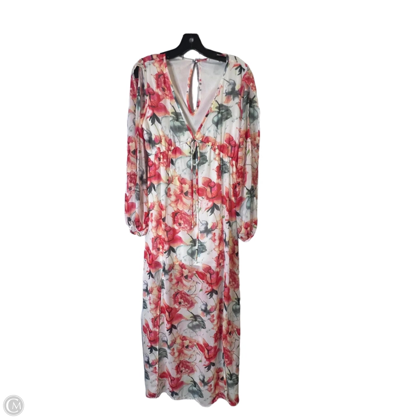 Dress Casual Maxi By Peach Love Cream California In Floral Print, Size: M