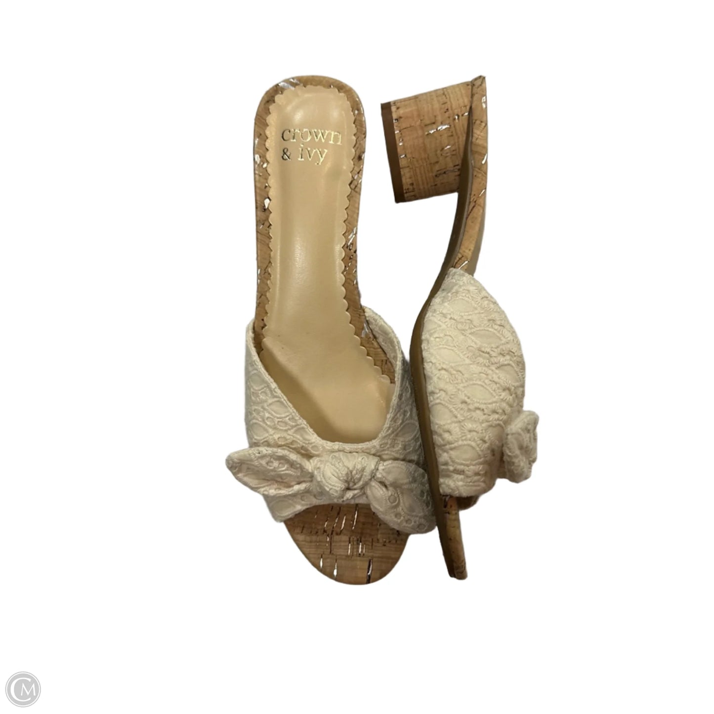Sandals Heels Block By Crown And Ivy In White, Size: 8