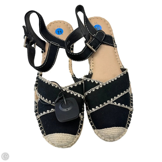 Sandals Flats By Time And Tru In Black & Cream, Size: 11
