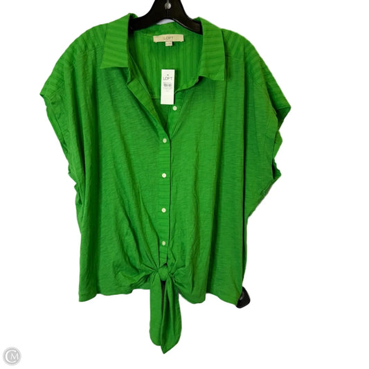 Top Short Sleeve By Loft In Green, Size: Xxl