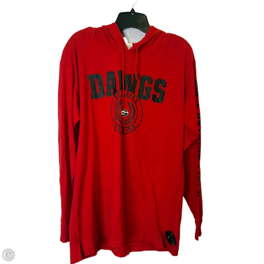 Sweatshirt Hoodie By Pink In Red, Size: L