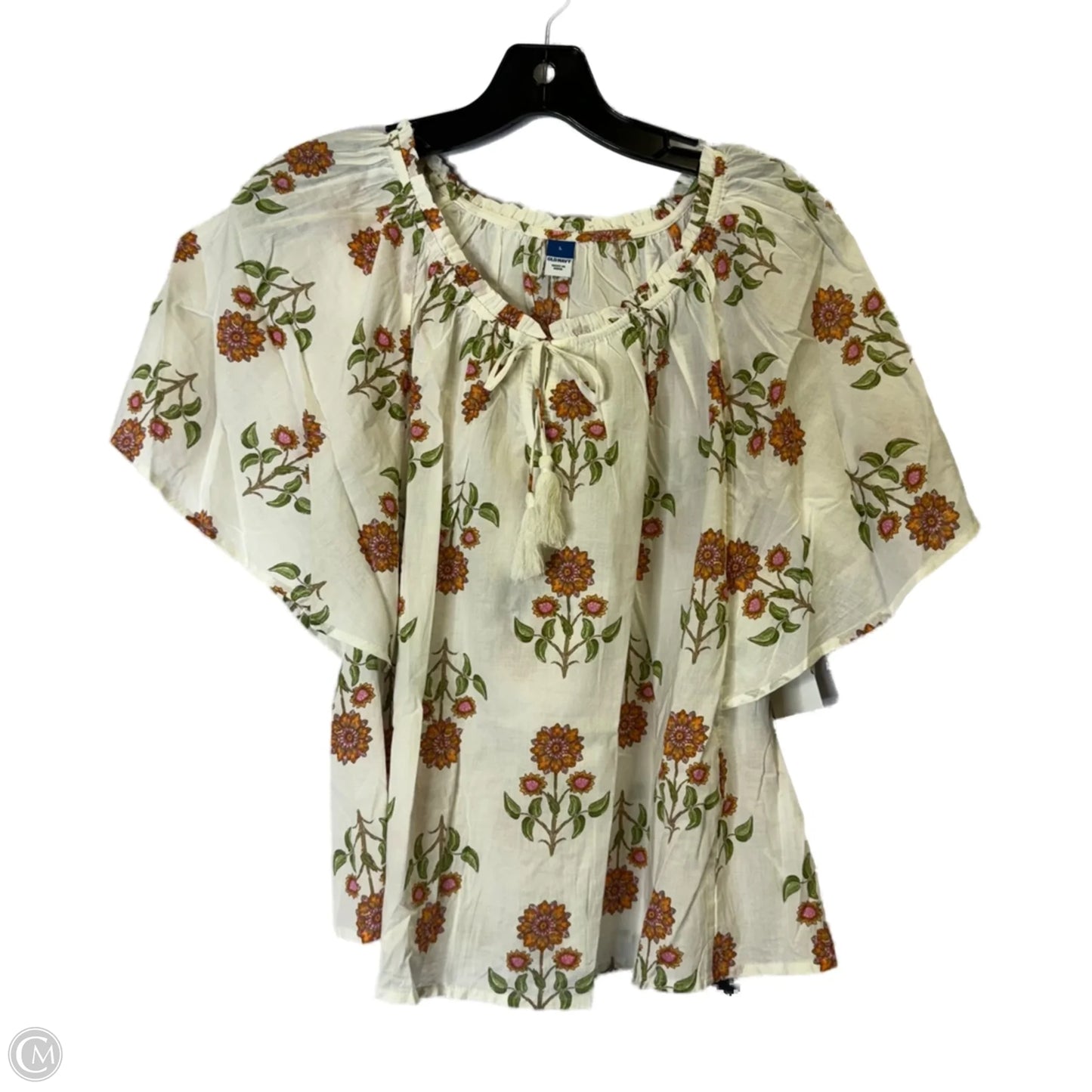 Top Short Sleeve By Old Navy In Cream, Size: L