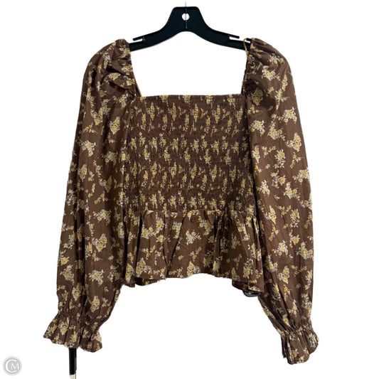 Top Long Sleeve By Clothes Mentor In Brown, Size: M