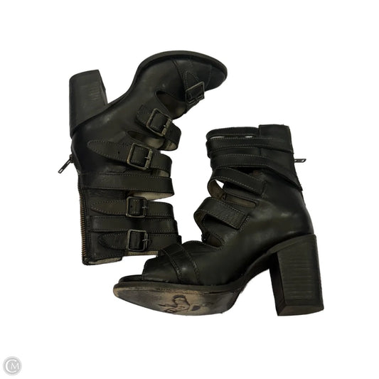 Boots Mid-calf Heels By Freebird In Black, Size: 8