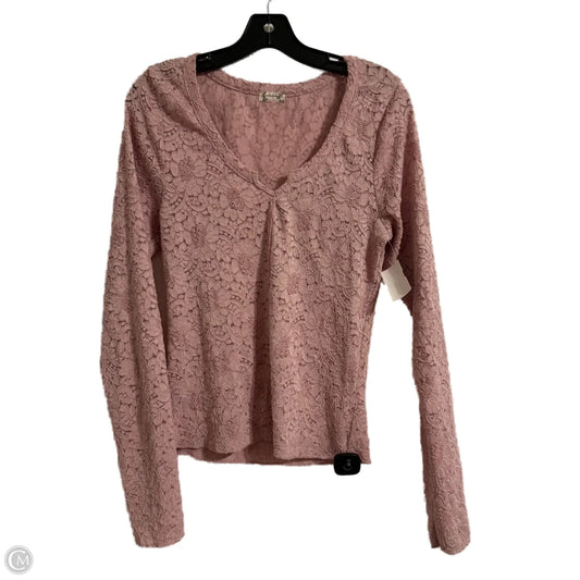 Top Long Sleeve By Free People In Pink, Size: L