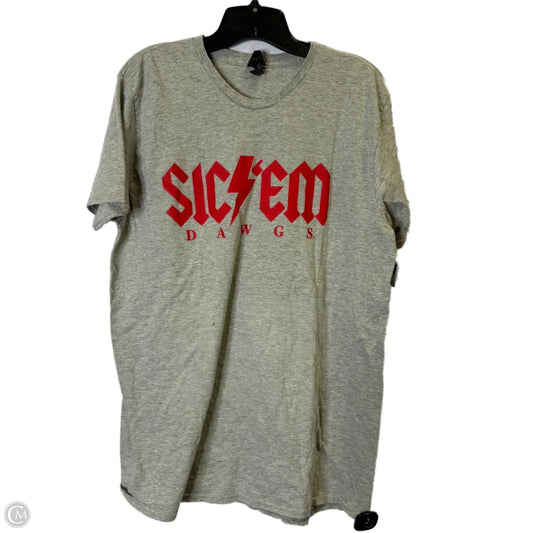 Top Short Sleeve By Hanes In Grey, Size: Xl
