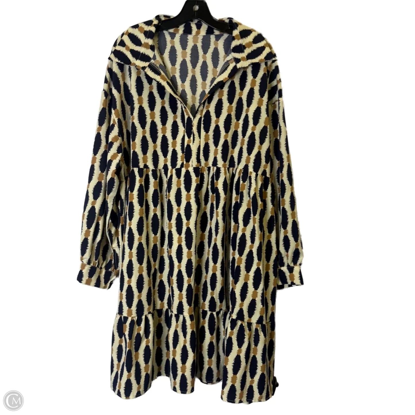 Dress Casual Midi By Shein In Blue & Brown, Size: 3x