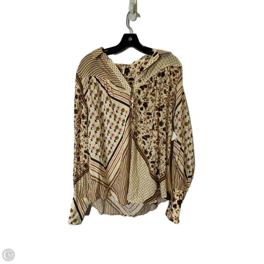 Top Long Sleeve By Free People In Cream, Size: S