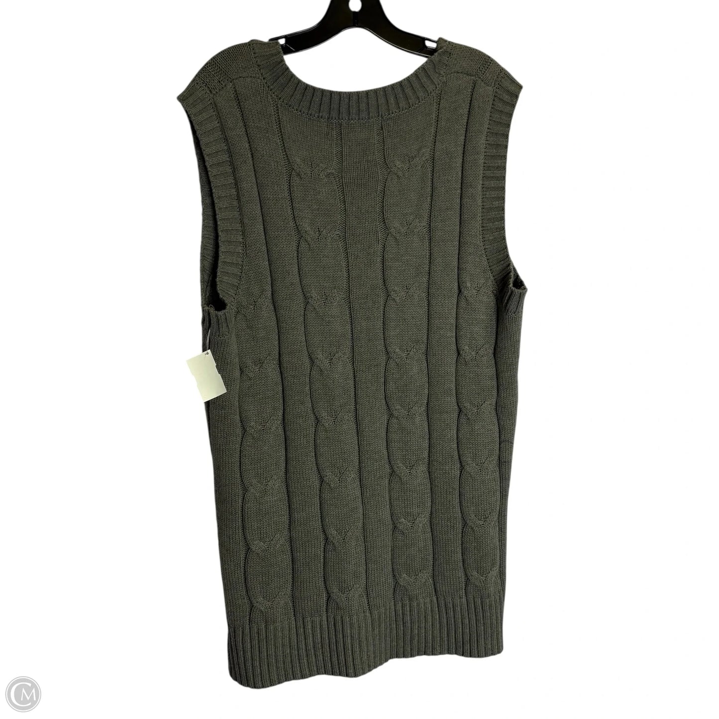 Vest Sweater By Clothes Mentor In Grey, Size: L