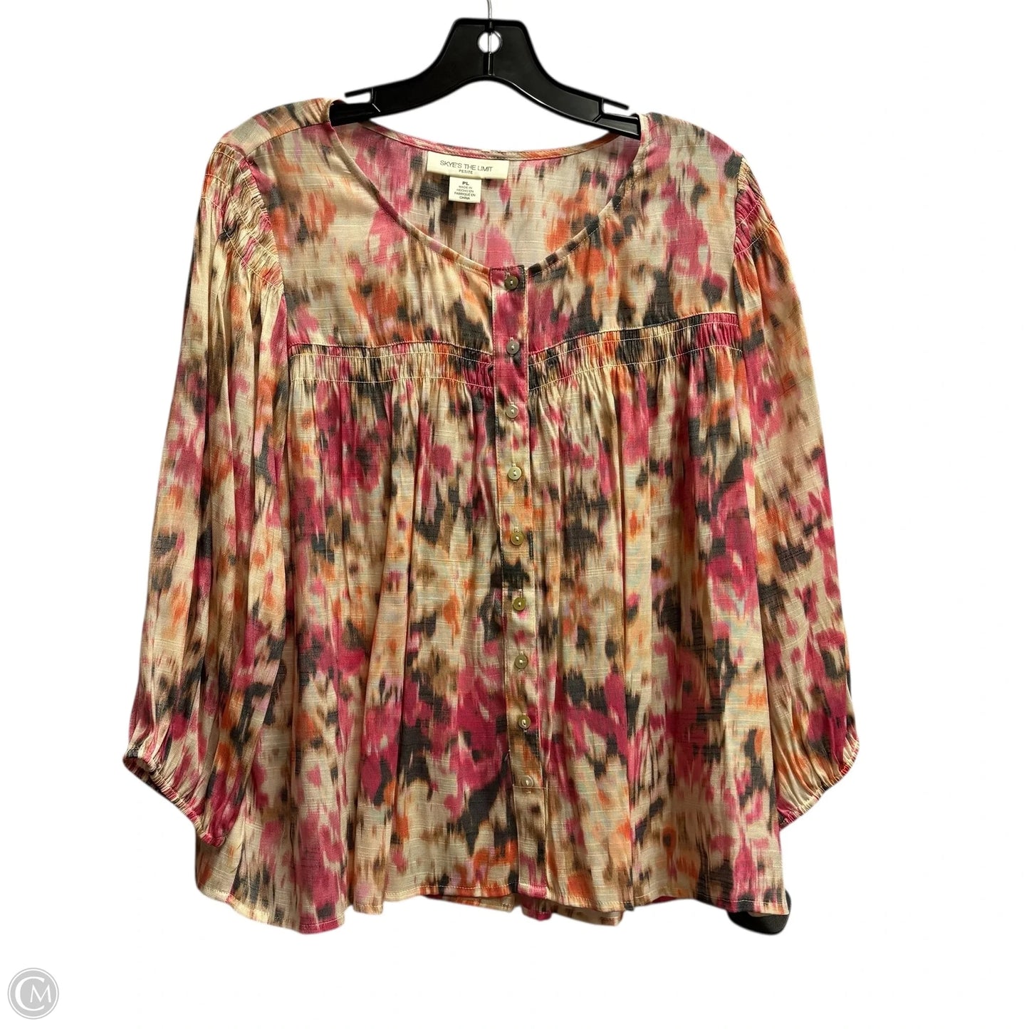 Top Long Sleeve By Skyes The Limit In Grey & Pink, Size: Lp