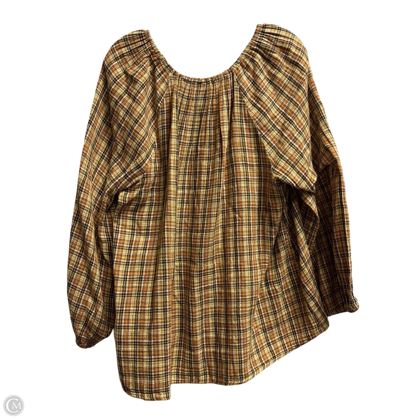 Top Long Sleeve By Old Navy In Plaid Pattern, Size: Xl