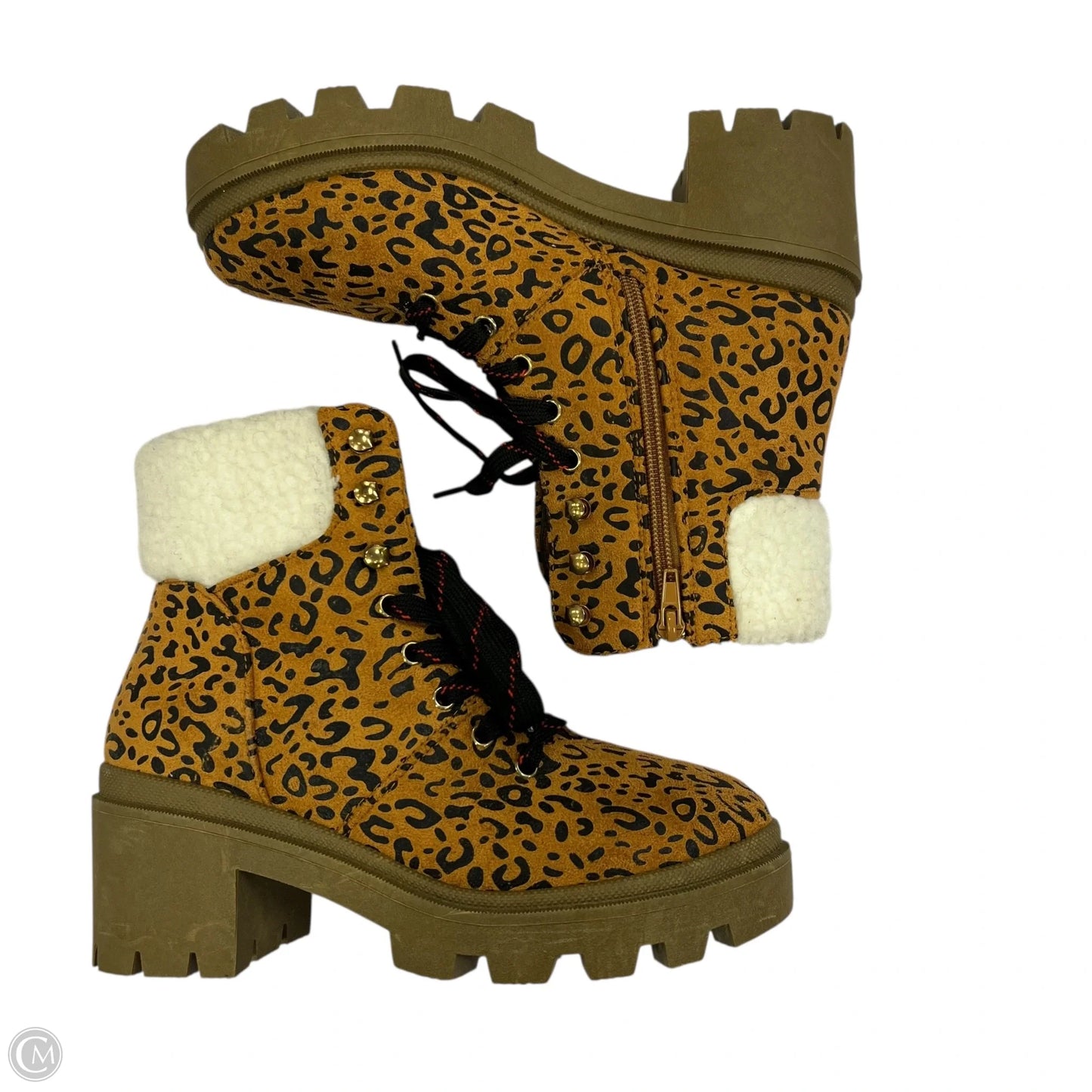 Boots Ankle Heels By Olivia Miller In Animal Print, Size: 7