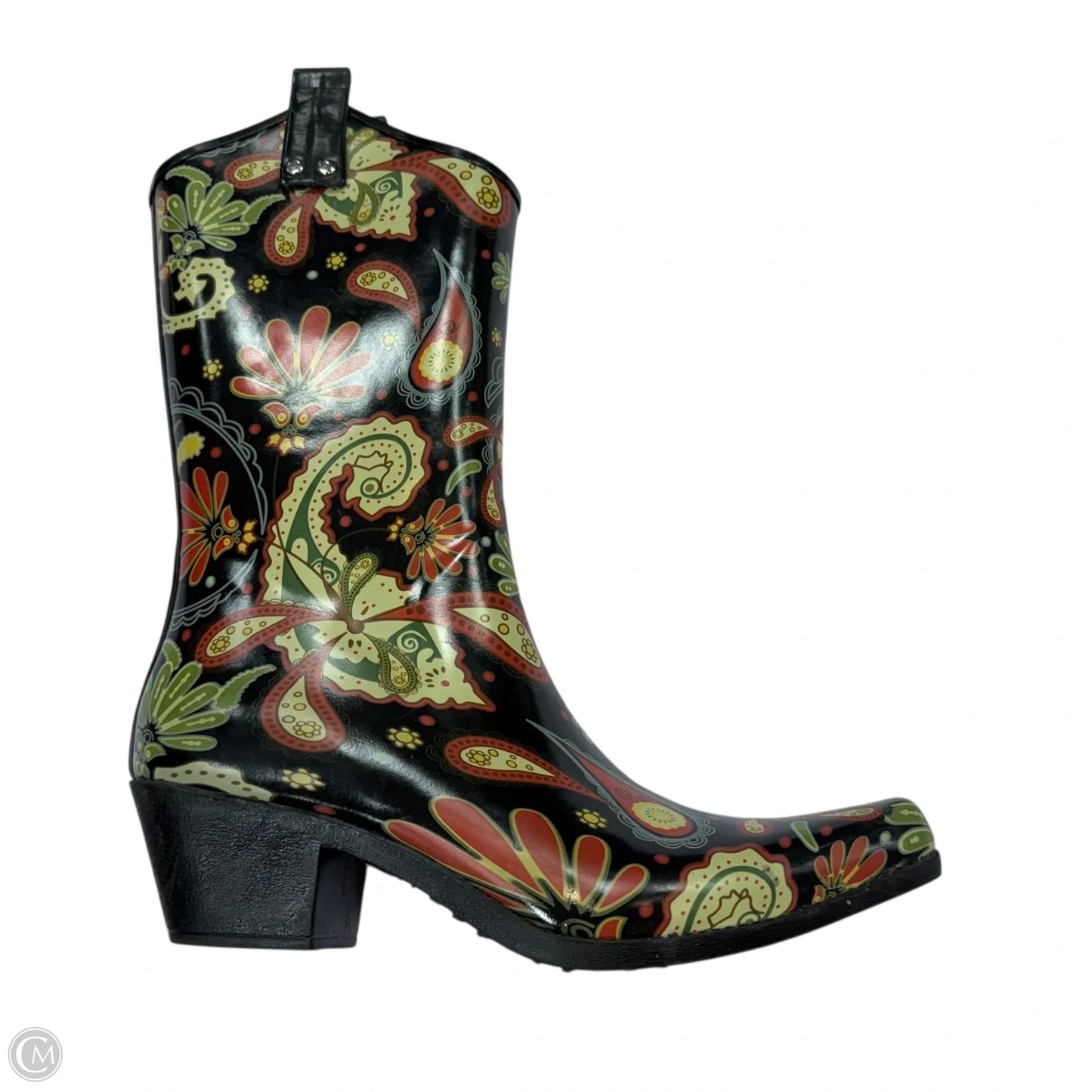 Boots Rain By Clothes Mentor In Floral Print, Size: 8