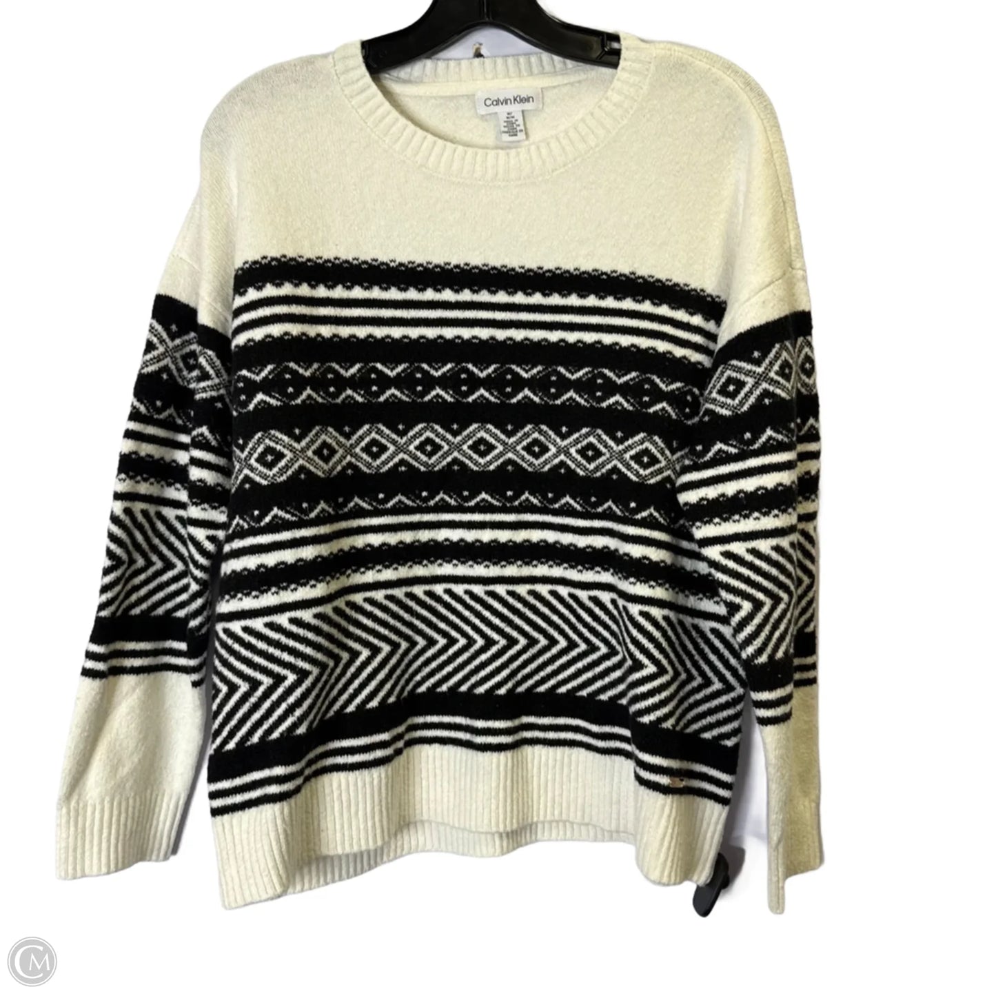 Sweater By Calvin Klein In Striped Pattern, Size: M